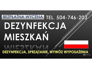 Dezynfekcja mieszkania po zmarłym. Cennik, tel. 504-746-203. Wrocław.