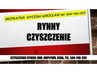 Czyszczenie rynien, cennik, tel. 504-746-203, Wrocław, udrażnianie rynny, usługi