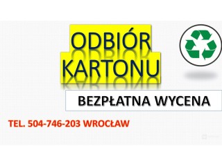 Odbiór, makulatury, kartonu, tel. 504-746-203, skup książek, Wrocław,